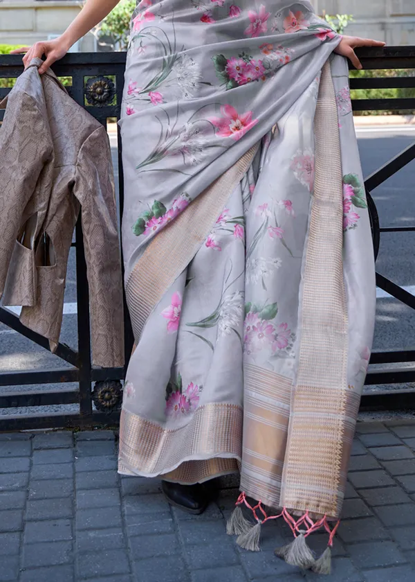 Grey_Satin_Handloom_Weaving_Saree