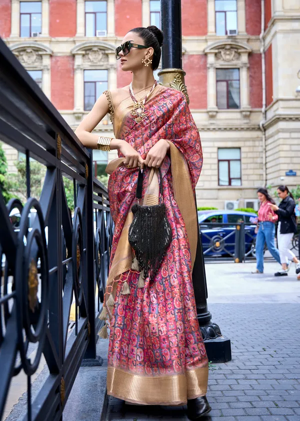 Multicolour_Satin_Handloom_Weaving_Saree