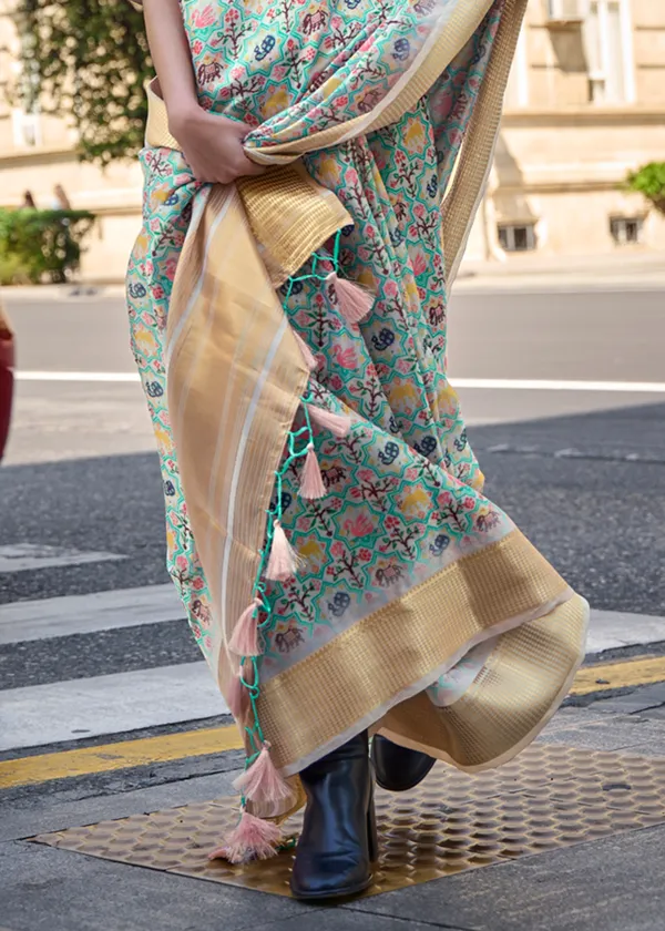 Multicolour_Satin_Handloom_Weaving_Saree