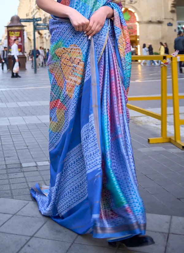 Blue__Poly_Print_Viscose_Handloom_Saree
