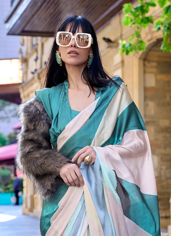 Multicolour_Two_Tone_Handloom_Weaving_Saree