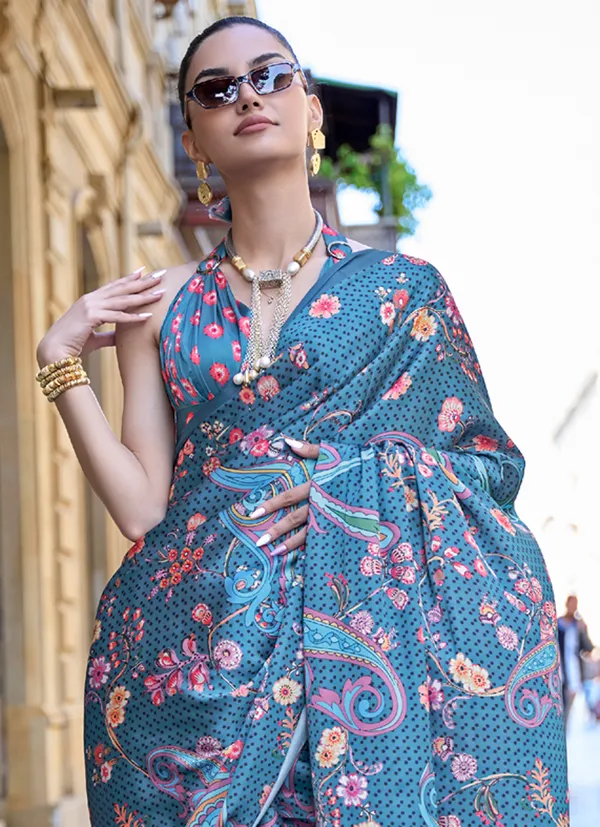 Metalic_Two_Tone_Handloom_Weaving_Saree