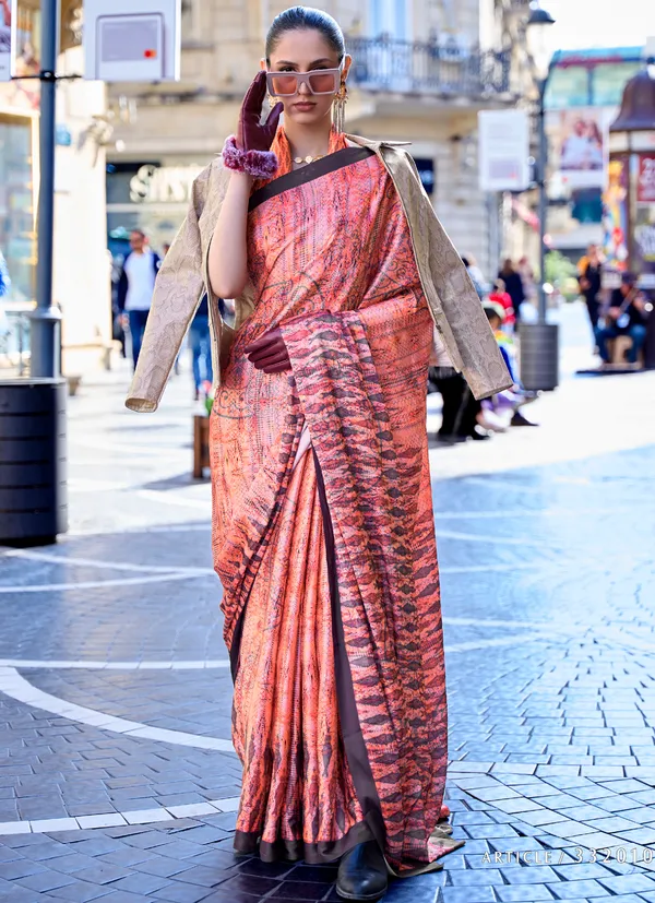 Peach_Two_Tone_Handloom_Weaving_Saree