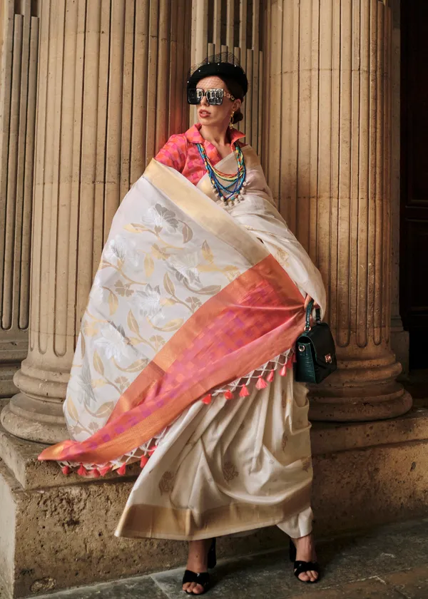 White_Soft_Silk_Handloom_Saree