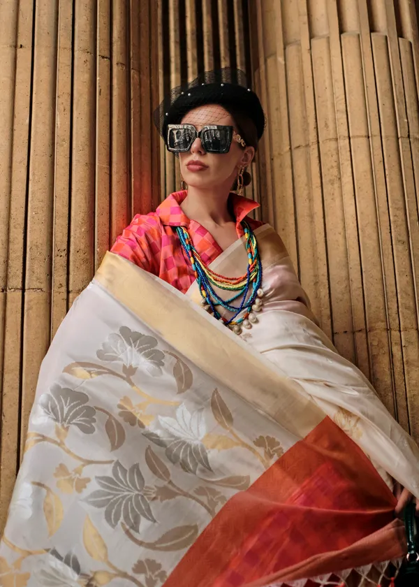 White_Soft_Silk_Handloom_Saree