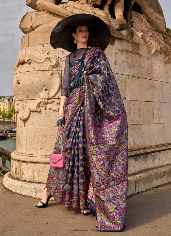 black_Organza_Handloom_Weaving_Saree