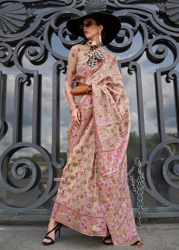Off_cream_Organza_Handloom_Weaving_Saree