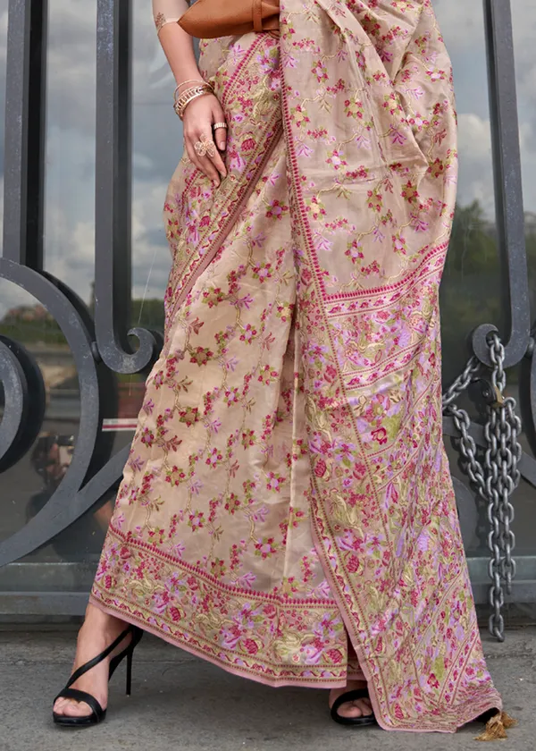 Off_cream_Organza_Handloom_Weaving_Saree