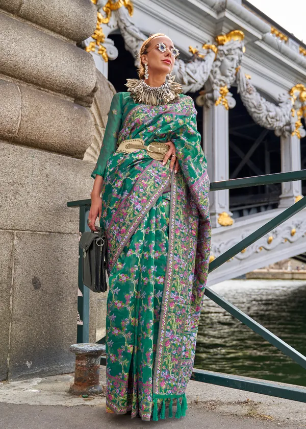 green__Organza_Handloom_Weaving_Saree