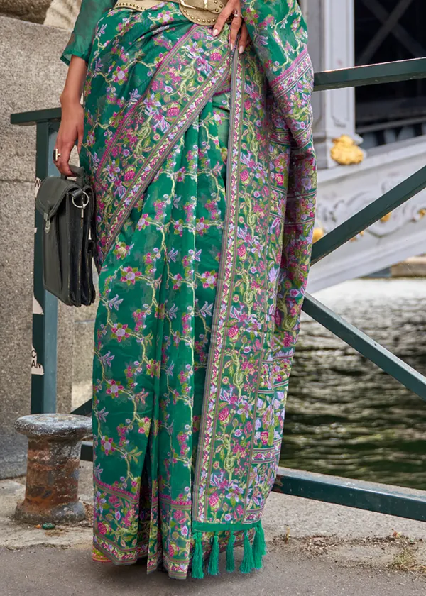 green__Organza_Handloom_Weaving_Saree