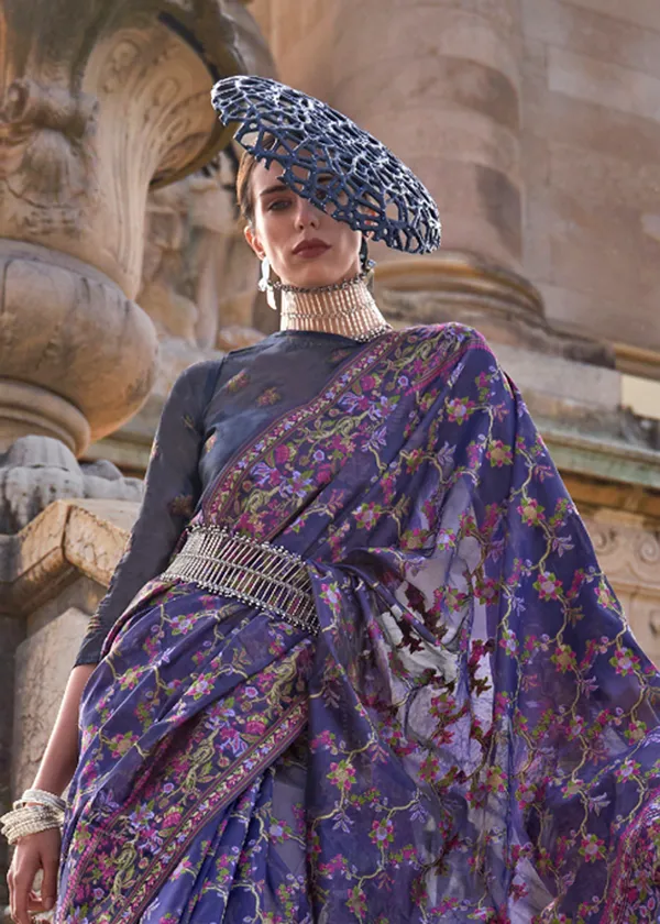 nevy_blue_Organza_Handloom_Weaving_Saree