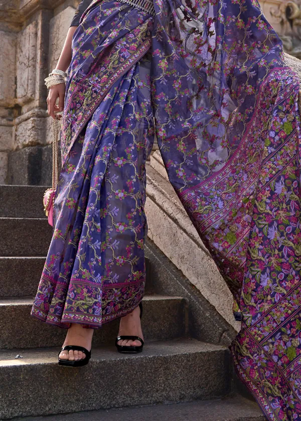 nevy_blue_Organza_Handloom_Weaving_Saree