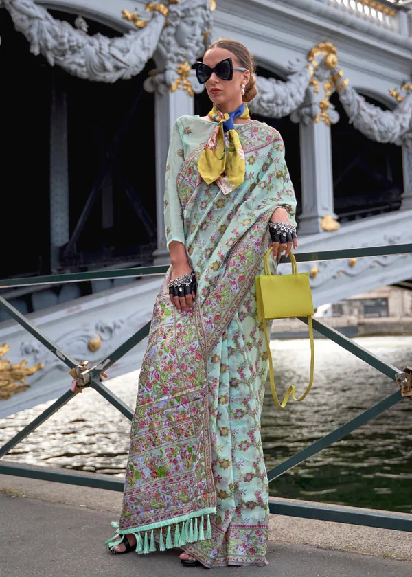 multicolour_Organza_Handloom_Weaving_Saree
