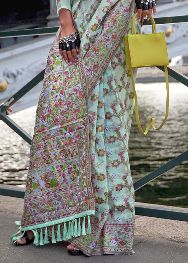 multicolour_Organza_Handloom_Weaving_Saree