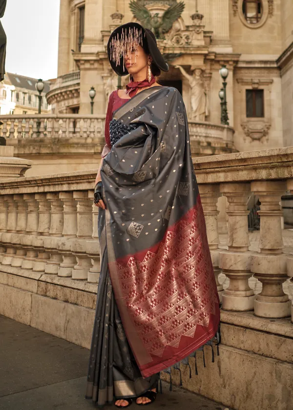 Grey_Handloom_Soft_Silk_Saree