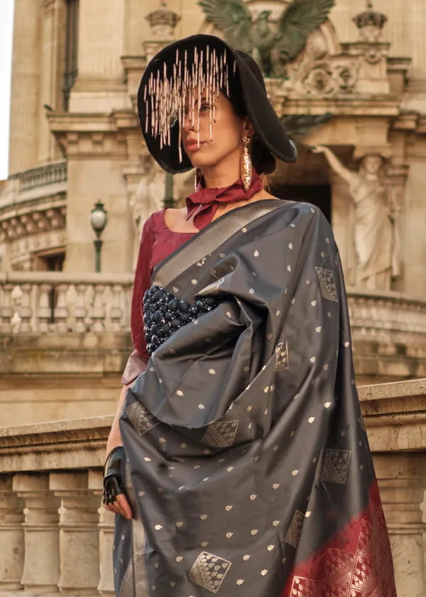 Grey_Handloom_Soft_Silk_Saree