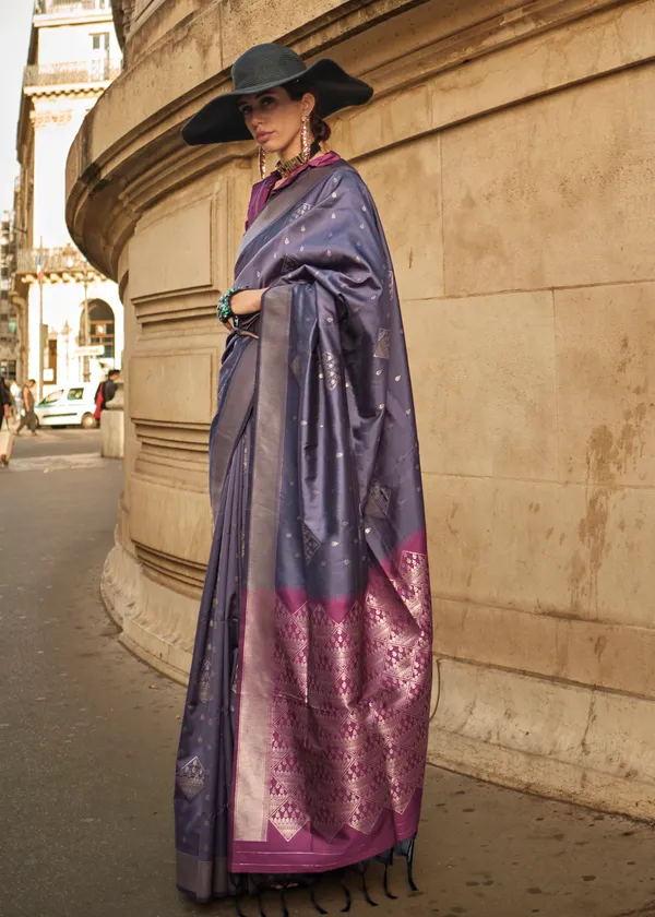 Wine_And_Grey__Handloom_Soft_Silk_Saree