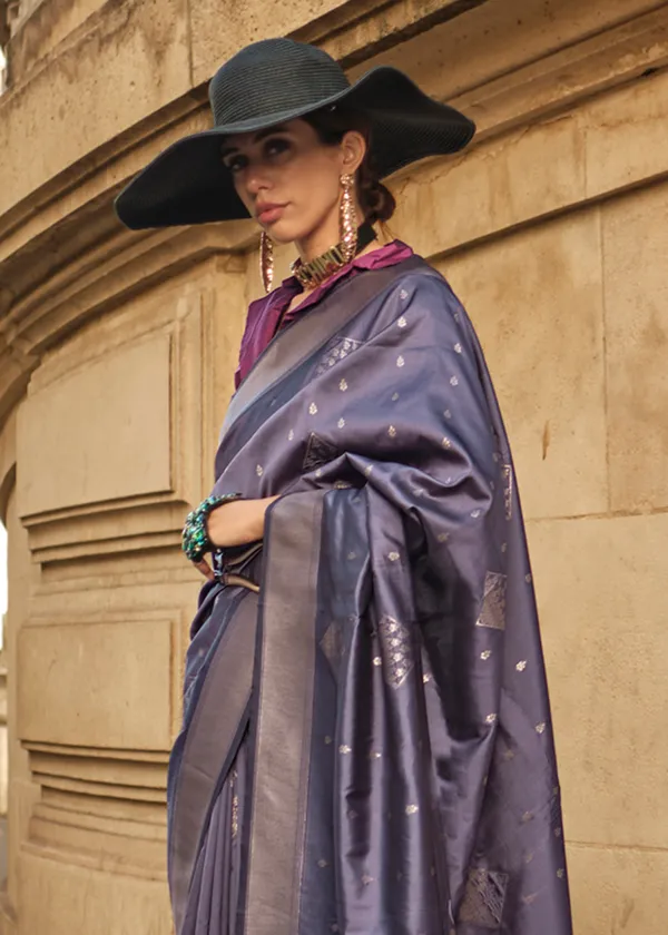 Wine_And_Grey__Handloom_Soft_Silk_Saree