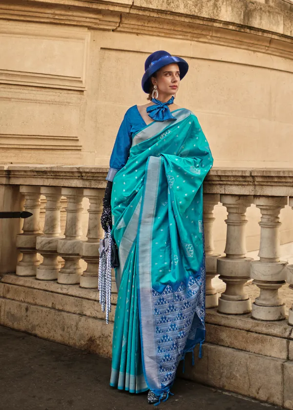 Sky_Blue__Handloom_Soft_Silk_Saree