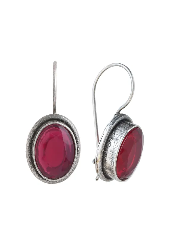 Falak_Red_Oval_Studs_for_Women