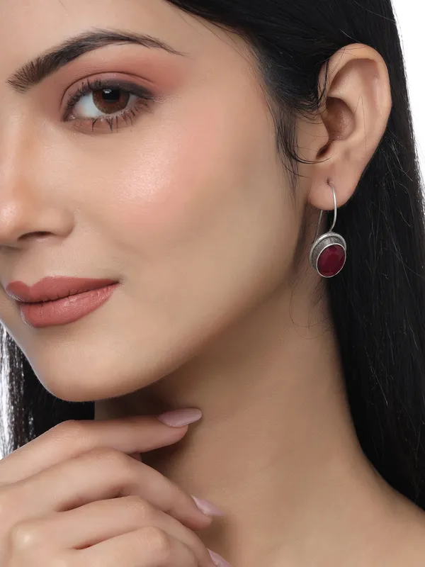 Falak_Red_Oval_Studs_for_Women