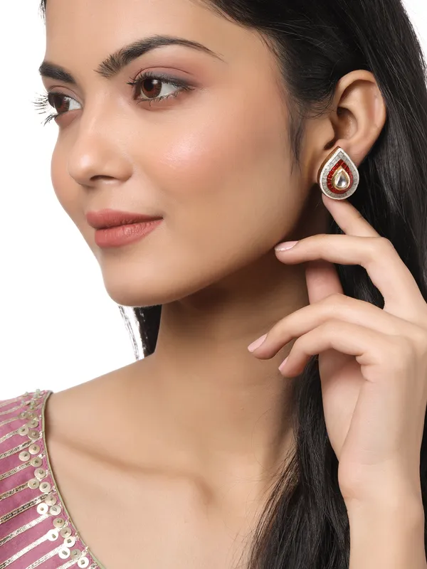 Red_Meena_Tear_Shape_Studs_for_Women