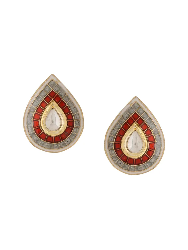 Red_Meena_Tear_Shape_Studs_for_Women