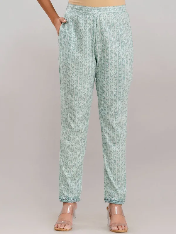 Green_Floral_Print_Pure_Cotton_Kurta_With_Pant_&_Dupatta
_Set