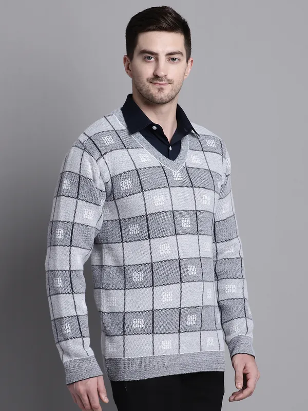 Men_Swade_Premium_Wool_Self_Design_V_Neck_Sweater