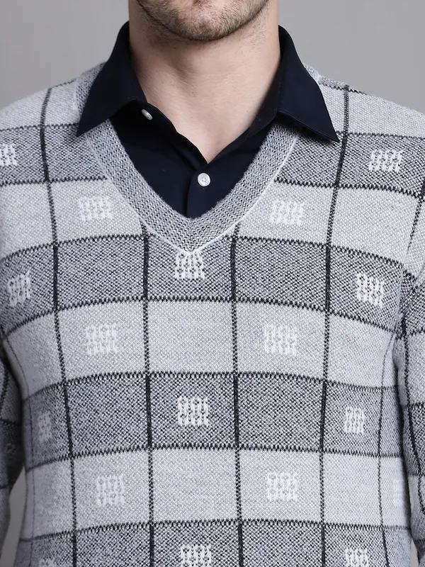 Men_Swade_Premium_Wool_Self_Design_V_Neck_Sweater