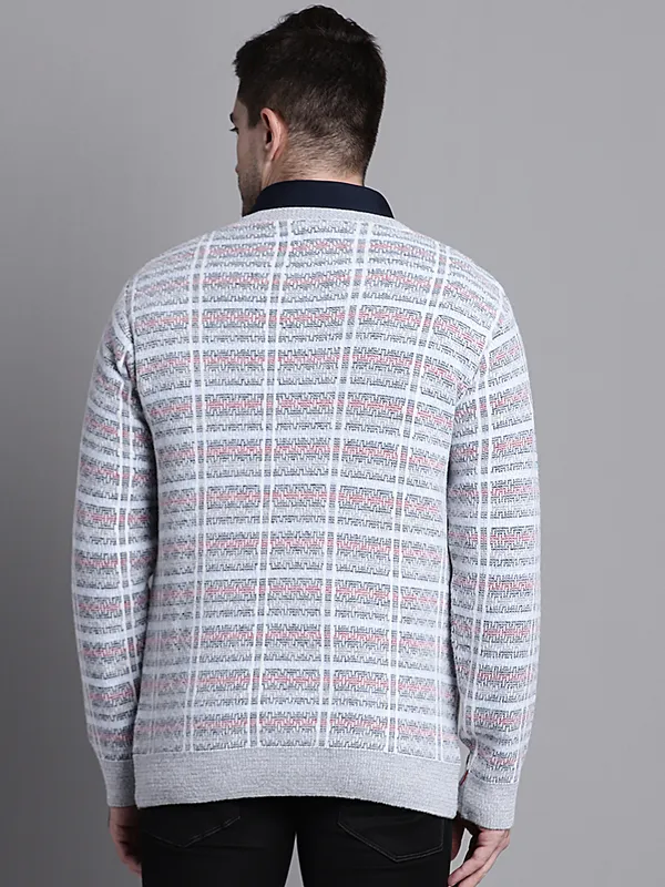 Men_Swade_Premium_Wool_Self_Design_V_Neck_Sweater