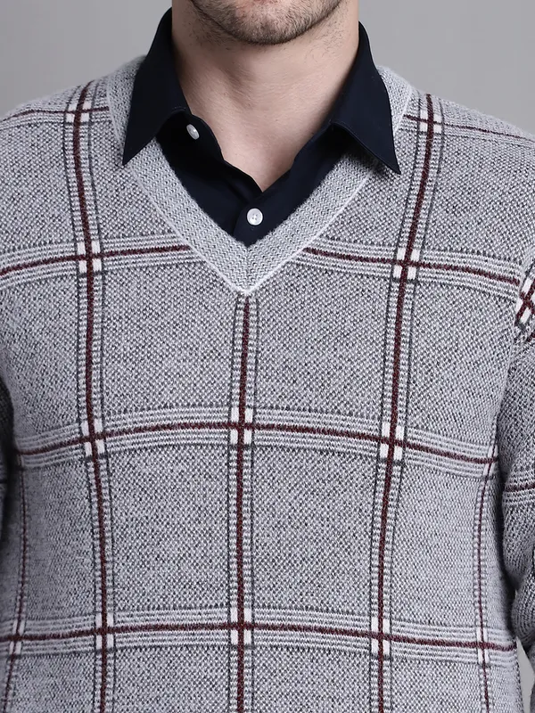 Men_Swade_Premium_Wool_Self_Design_V_Neck_Sweater