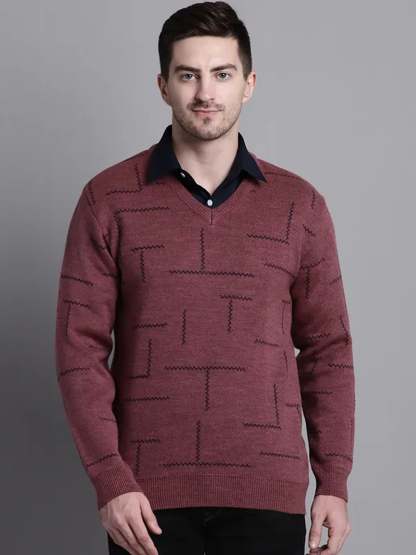 Men_Acrylic_Blend_Wool_Self_Design_V_Neck_Sweater