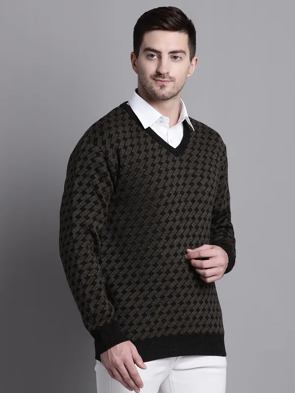 Men_Acrylic_Blend_Wool_Self_Design_V_Neck_Sweater