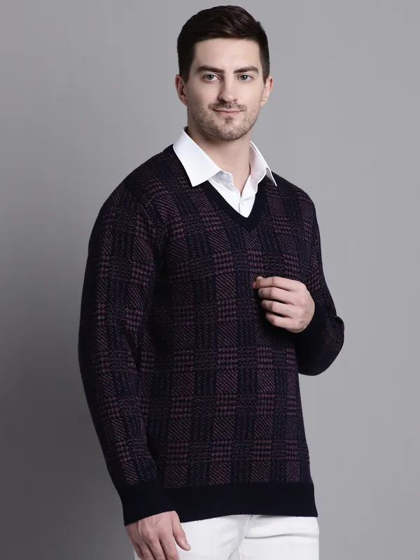 Men_Acrylic_Blend_Wool_Self_Design_V_Neck_Sweater