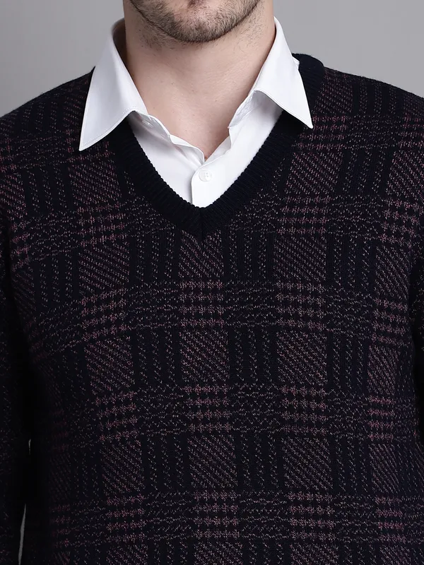 Men_Acrylic_Blend_Wool_Self_Design_V_Neck_Sweater