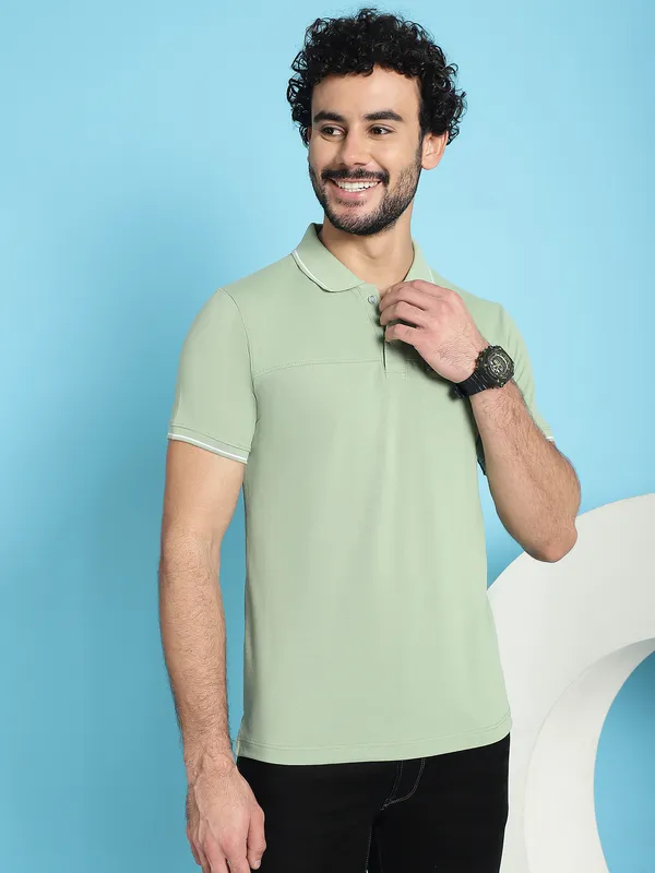 Venitian_Men__Pique_Matty_Cotton_Mint_2_Zipper_Pocket_Polo_Neck_T-Shirt