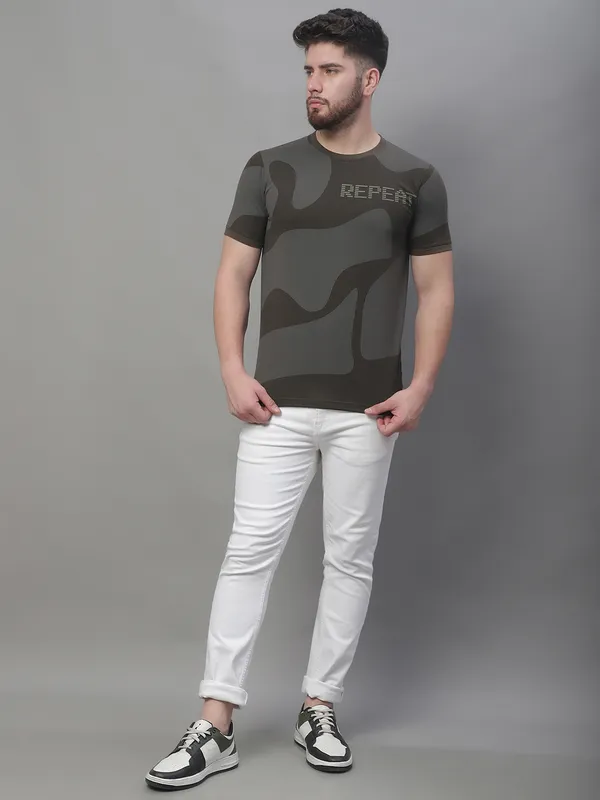 Men_Printed_Round_Neck_Olive_Cotton_T-Shirt