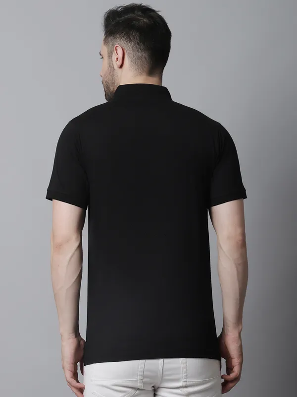 Men_Printed_Black_Polo_Neck_Cotton_T-Shirt