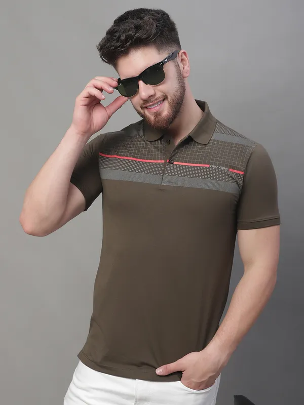 Men_Printed_Olive_Polo_Neck_Cotton_T-Shirt
