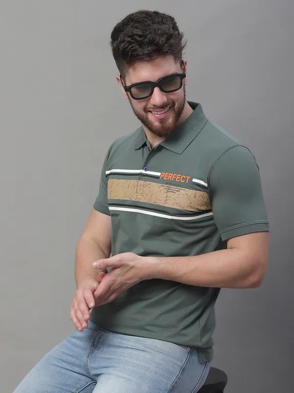 Men_Printed_Green_Polo_Neck_Cotton_T-Shirt
