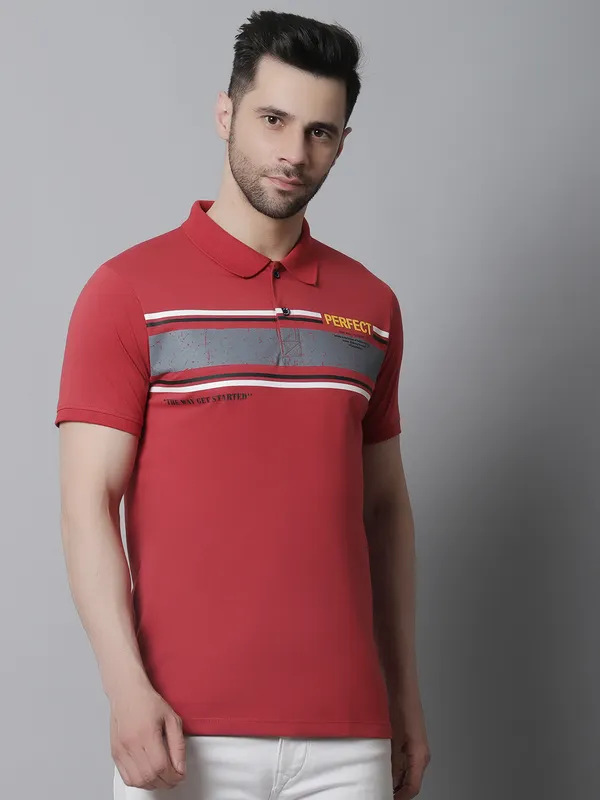 Men_Printed_Red_Polo_Neck_Cotton_T-Shirt
