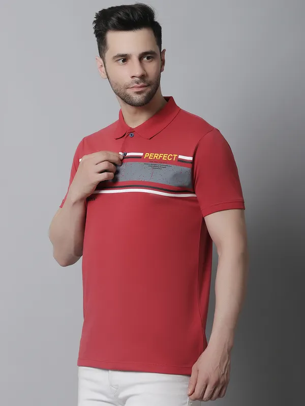 Men_Printed_Red_Polo_Neck_Cotton_T-Shirt