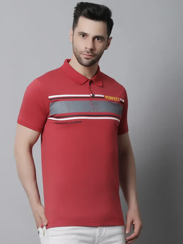 Men_Printed_Red_Polo_Neck_Cotton_T-Shirt