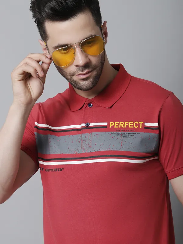 Men_Printed_Red_Polo_Neck_Cotton_T-Shirt