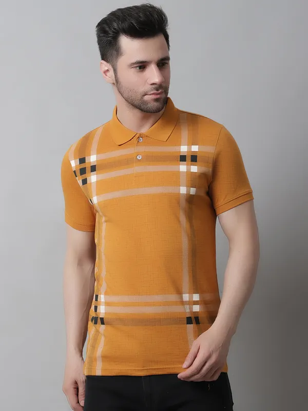 Men_Printed_Polo_Neck_Mustard_T-Shirt