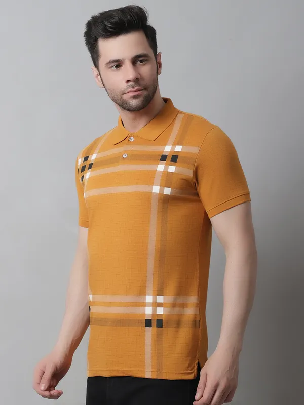 Men_Printed_Polo_Neck_Mustard_T-Shirt