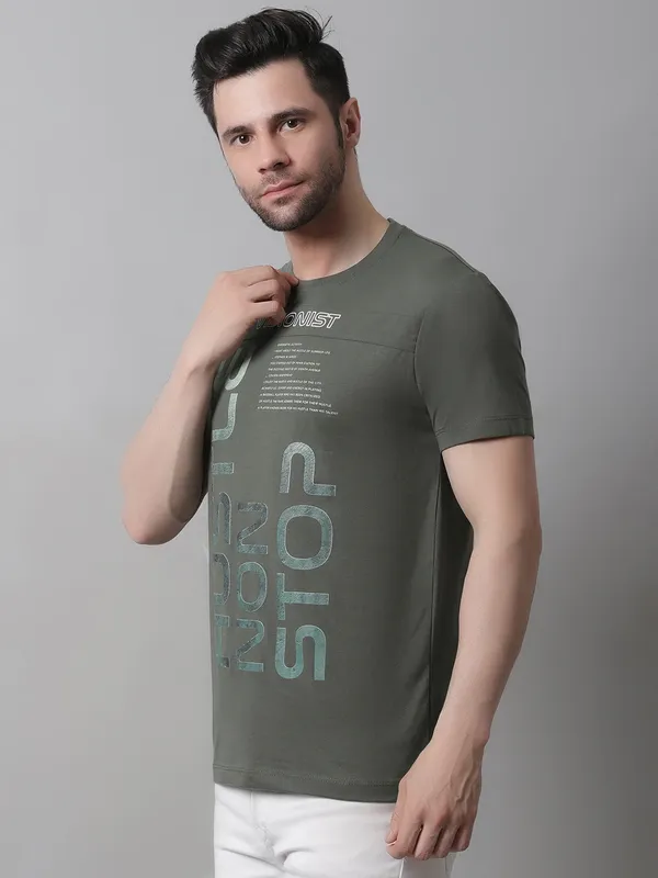 Men_Round_Neck_Green_Printed_Cotton_T-Shirt