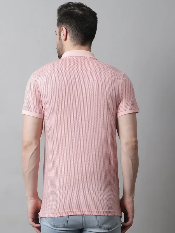 Men_All_Over_Printed_Pink_Polo_Neck_Cotton_T-Shirt_With_Pocket