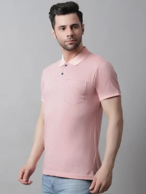 Men_All_Over_Printed_Pink_Polo_Neck_Cotton_T-Shirt_With_Pocket